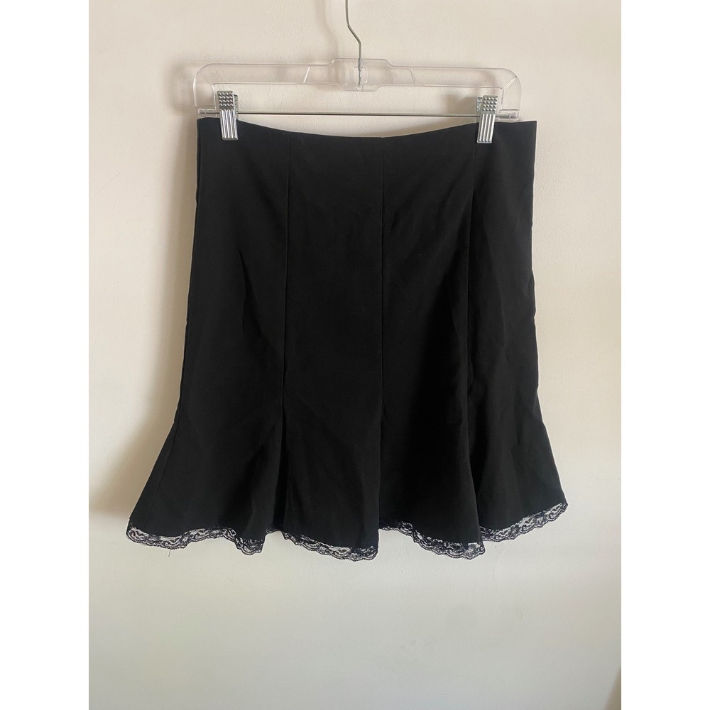 Tracy Evans Limited Black Lace Trim Fit Flare Mini Skirt Womens Size 7 7817394